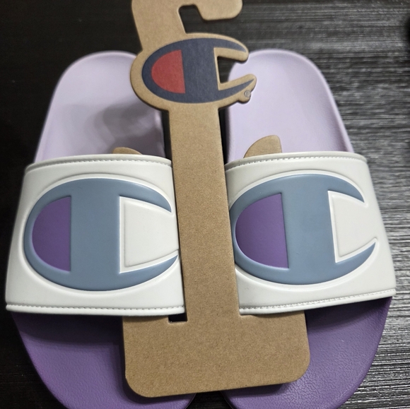 Champion Lilac & White Slide Sandals - Picture 9 of 9